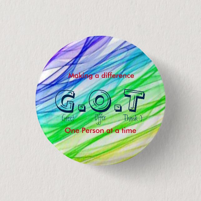 Bóton Redondo 2.54cm Serviço ao cliente de "G.O.T"? (Frente)