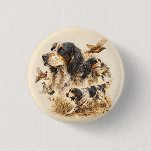 Bóton Redondo 2.54cm Setter Inglês, Arte da Caça