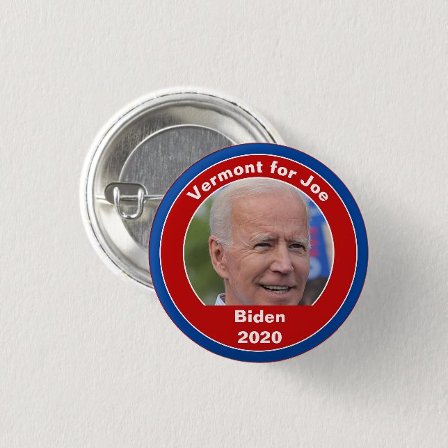 Bóton Redondo 2.54cm Seu Estado para Joe - Joe Biden 2020 Vermont (Frente & Verso)