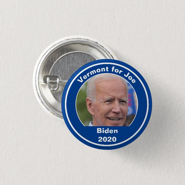 Bóton Redondo 2.54cm Seu Estado para Joe - Joe Biden 2020 Vermont (Frente & Verso)