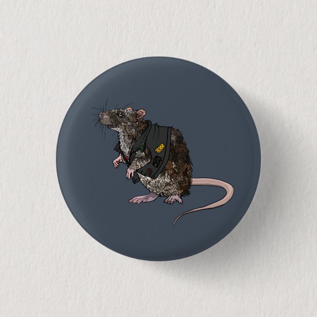 Bóton Redondo 2.54cm Sewer Punk Rat (Frente)