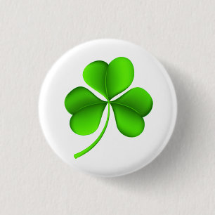 Bóton Redondo 2.54cm Shamrock on white pbcn