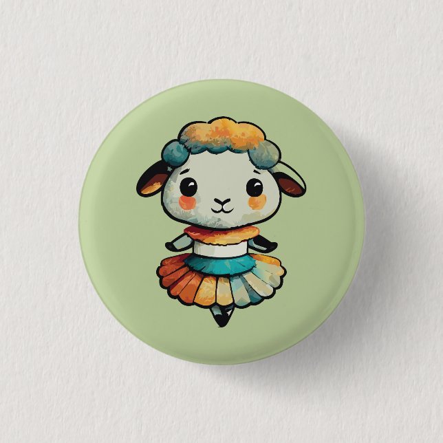 Bóton Redondo 2.54cm Sheep Ballerina (Frente)