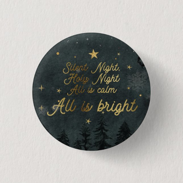 Bóton Redondo 2.54cm SILENT NIGHT, ALL IS BRIGHT small BUTTON (Frente)