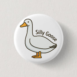 Bóton Redondo 2.54cm Silly Goose Funny Cartoon Goose