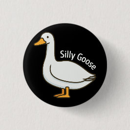 Bóton Redondo 2.54cm Silly Goose Funny Cartoon Goose