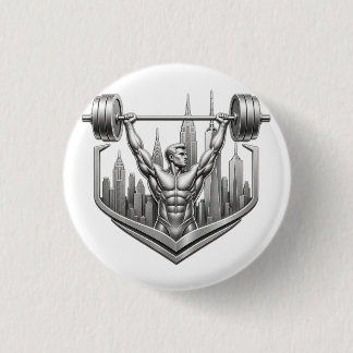 Bóton Redondo 2.54cm Silver NYC Bodybuilder Logo - Metallic New York Ci