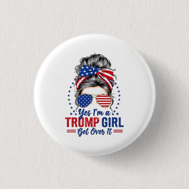Bóton Redondo 2.54cm Sim, eu sou uma Trump Girl (Frente)