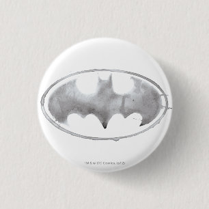 Bóton Redondo 2.54cm Símbolo de Bat do Café - Cinzas