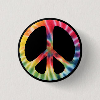 Bóton Redondo 2.54cm Símbolo de paz tradicional dos anos sessenta com