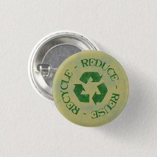 Bóton Redondo 2.54cm Símbolo de Reciclagem com dificuldades
