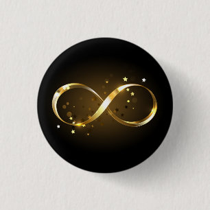 Bóton Redondo 2.54cm Símbolo Infinity do ouro