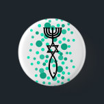 Bóton Redondo 2.54cm Símbolo messiânico com pontos do Aqua<br><div class="desc">o símbolo para o judaísmo messiânico.</div>