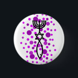 Bóton Redondo 2.54cm Símbolo messiânico com pontos roxos<br><div class="desc">o símbolo para o judaísmo messiânico.</div>