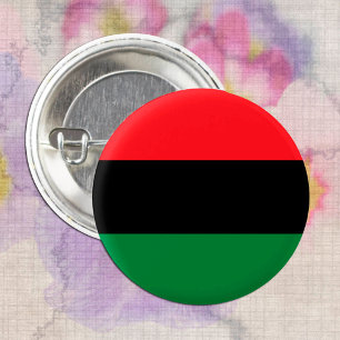 Bóton Redondo 2.54cm Símbolo Pan-Africano de Bandeira e União / leque