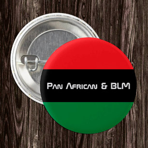 Bóton Redondo 2.54cm Símbolo Pan-Africano de Bandeira e União / leque