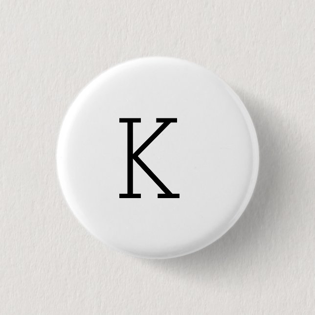 BÓTON REDONDO 2.54CM SIMPLE MINIMAL MONOGRAM CUSTOM NAME KEYCHAIN (Frente)
