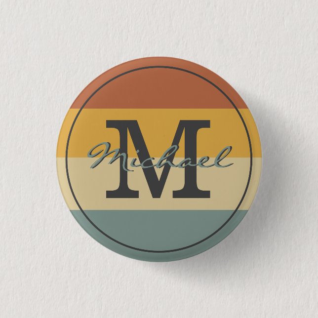 Bóton Redondo 2.54cm Sinais de nome rústico retrógrados personalizados (Frente)