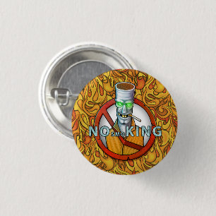 Bóton Redondo 2.54cm sinal de não fumar - personagem de cigarro engra