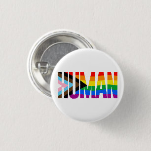 Bóton Redondo 2.54cm Sinalizador do Orgulho de Inclusão Humana