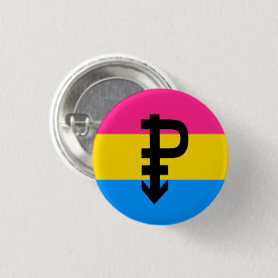 Bóton Redondo 2.54cm Sinalizador do Orgulho Pansexual