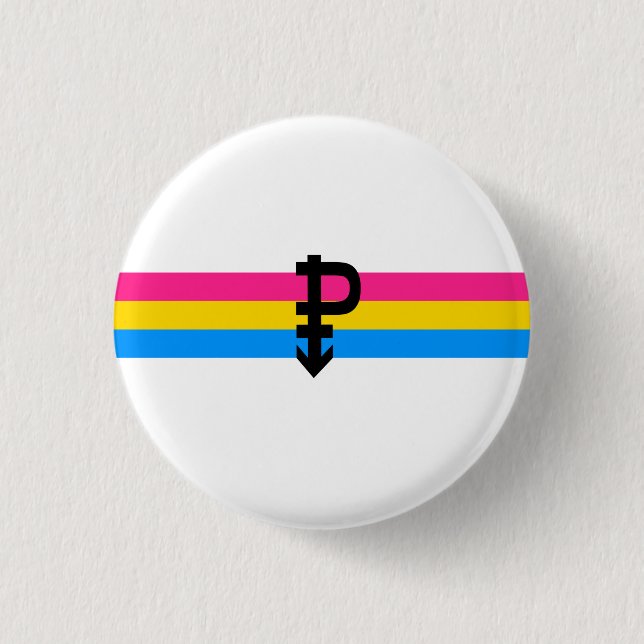 Bóton Redondo 2.54cm Sinalizador do Orgulho Pansexual (Frente)