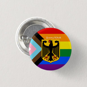 Bóton Redondo 2.54cm Sinalizador LGBTQ e Orgulho de emblema alemão / Al