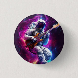 Bóton Redondo 2.54cm Sinfonia do Void   Astronauta Neon Cyberpunk