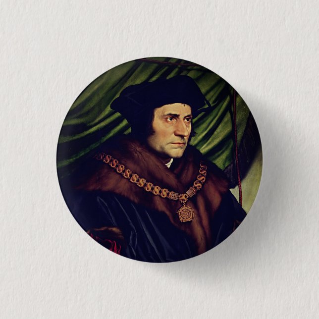 Bóton Redondo 2.54cm Sir Thomas More - por Hans Holbein, o Younger (Frente)