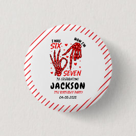 Bóton Redondo 2.54cm Six Seven Birthday Skeleton Hands Party