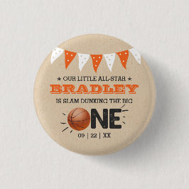 Bóton Redondo 2.54cm Slam Dunking O Grande | primeiro aniversario de ba