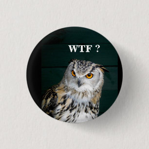 Bóton Redondo 2.54cm Slogan Funny Owl (Personalizar)