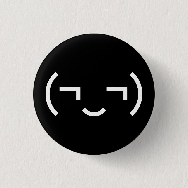 Bóton Redondo 2.54cm Smug Emoticon (‿) (Frente)