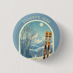 Bóton Redondo 2.54cm Snowbird Utah Rocky Mountain ski souvenir