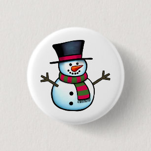 Bóton Redondo 2.54cm Snowman