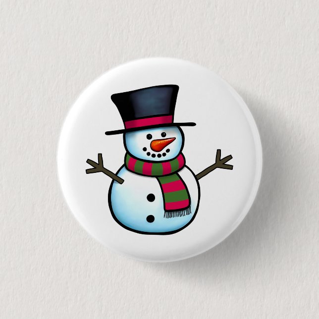 Bóton Redondo 2.54cm Snowman (Frente)