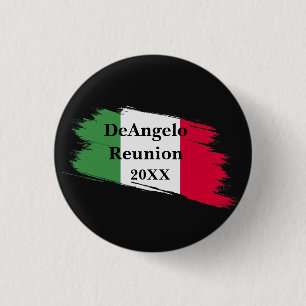 Bóton Redondo 2.54cm Sobrenome Italiano Nome Bandeira Personalizada Cor