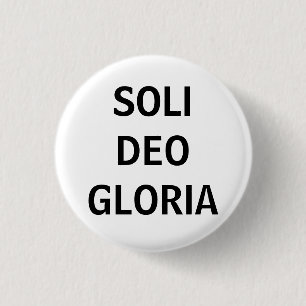 Bóton Redondo 2.54cm Soli Deo (preto no branco)