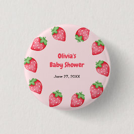 Bóton Redondo 2.54cm Someone Berry Sweet Strawberry Baby Shower Favor