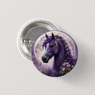 Bóton Redondo 2.54cm "Sonhos Bloqueadores: O Cavalo da Fantasia Floral