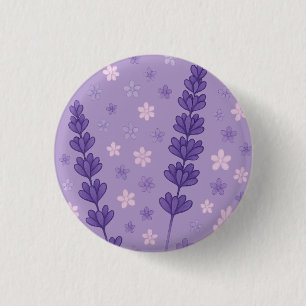 Bóton Redondo 2.54cm Sonhos de lavanda - Púrpura Elegante e Pata Floral