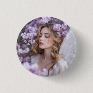 Bóton Redondo 2.54cm Sonhos Lilac - Serene Primavera Angel