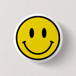 Bóton Redondo 2.54cm Sorria Amarelo Vermelho Negro Branco Feliz Rosto E