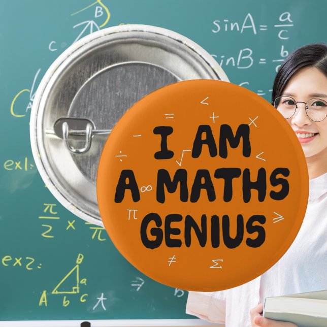 Bóton Redondo 2.54cm Sou professor de Matemática do Genius Matemático (Criador carregado)