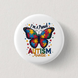 Bóton Redondo 2.54cm Sou uma Tia Orgulhosa da Consciência do Autismo