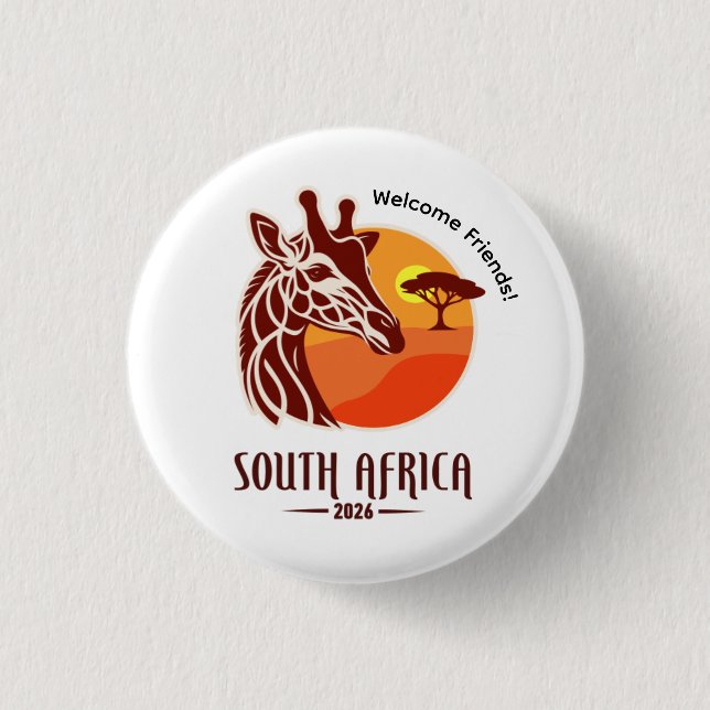 Bóton Redondo 2.54cm South Africa 2026 International Convention Pin (Frente)