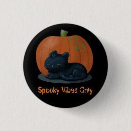 Bóton Redondo 2.54cm Spooky Vibes Cat Halloween