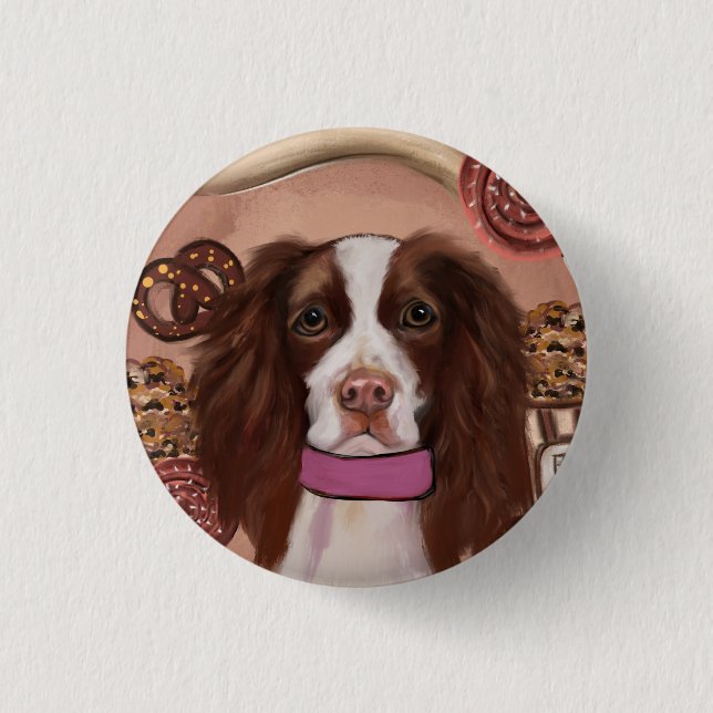 Bóton Redondo 2.54cm Springer Spaniel Inglês (Frente)