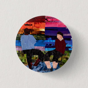 Bóton Redondo 2.54cm Sr. Rogers e agente Clemmons