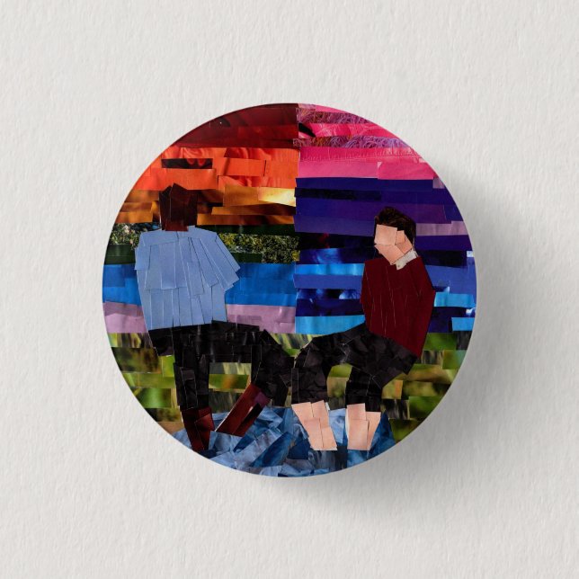 Bóton Redondo 2.54cm Sr. Rogers e Oficial Clemmons (Frente)